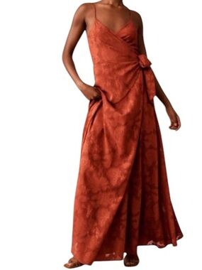 BHLDN Hutch Wrap Maxi Dress XL Rust NWT Bridesmaid Wedding Guest